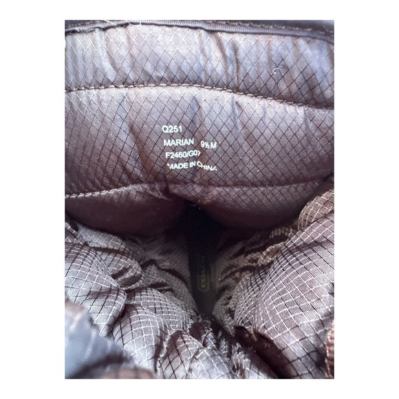 Coach Marian Lace Up Insulated Boots Sz 9.5 Signature Logo Brown & Red Mid Calf - Picture 5 of 7